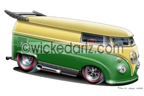 VW Drag Bus Yellow/Green DK (Items from £9.50)