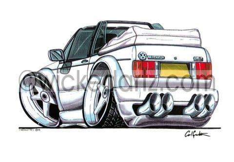 VW Golf MK1 Convertible White (Rear View) (Items from £9.50)
