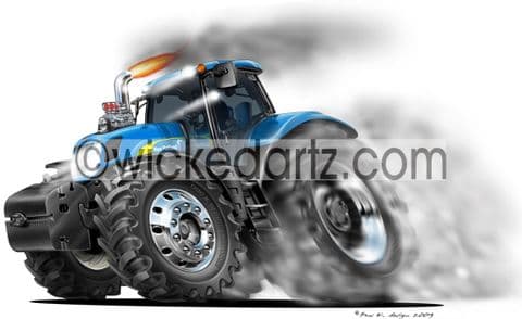 Wicked Artz Cartoon Hot Rod Tractor 'Smokey' in Blue DK (Items from £9.50)