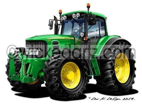 Wicked Artz Cartoon of a John Deere Green 6930 DK (Items from £9.50)