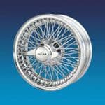 Jaguar and Daimler Chrome (Flat Hub) 5" x 15" 72 Spokes wire wheel