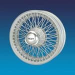 Jaguar and Daimler Silver Painted (Flat Hub) 5" x 15" 72 Spokes wire wheel