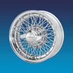 Jaguar Competition Chrome CURLY HUB 5" x 15" 72 spokes wire wheel
