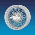 Jaguar Competition Silver Painted CURLY HUB 6" x 15" 72 spokes wire wheel