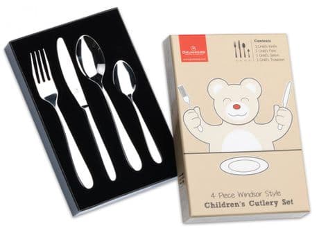 Grunwerg - Childrens Cutlery Set - 4 Piece - Windsor - Boxed