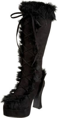 1970's Lace Up Platform Boots Black