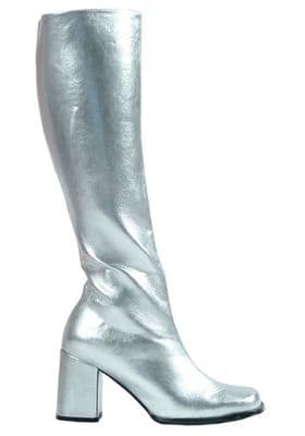 1970s and 1960s Go-Go Boots Silver