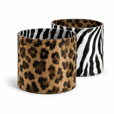 1970s Animal Print Reversible Boot Cuffs Leopard Zebra Fancy Dress Accessory