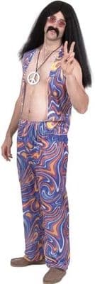 1970s Mens Hippie Costume Medium
