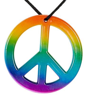 1970s Rainbow Hippie Peace Necklace