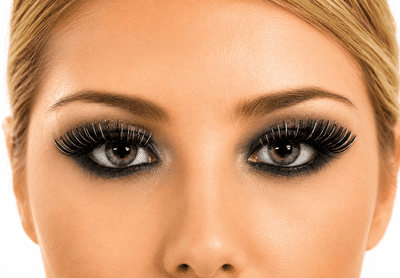 1970s Silver Black Eyelashes Disco Fancy Dress Retro Costume Makeup Accessory