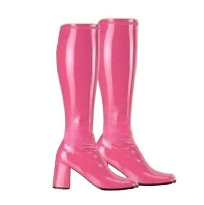 1970s Wide Fit Go-Go Boots Hot Pink