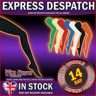 1980's Adult Solid Colour Tights Black