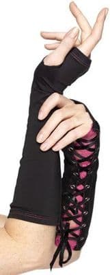 1980's Arm Warmers Black and Pink