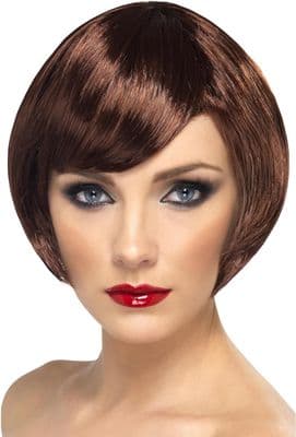 1980s Babe Wig Short Chisel Bob Brown