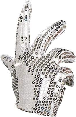 1980s Silver Sequinned Michael Jackson glove for adults