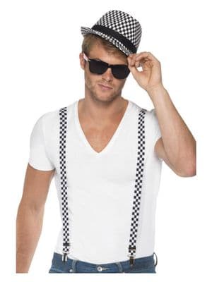 1980s Ska Mod Two Tone Kit Hat and Braces