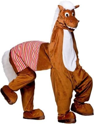 2 Man Pantomime Horse Adult Animal Mascot Costumes Zoo Farmyard Woodland Nature Fancy Dress