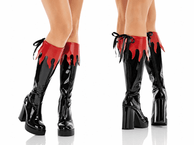 2-Sided Red Devil Boot Cuffs Fancy Dress Costume Accessory