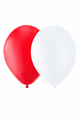 20pk England St Georges Latex Balloons 23cm  Red & White Party Decorations Pride Passion Party