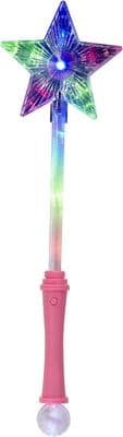 40 cm Pink Star Wand with Disco Ball