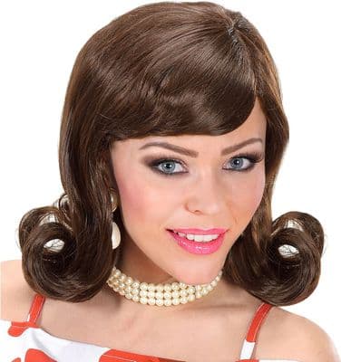 50s Flip Wig Ladies Retro Fancy Dress  Rock n Roll 1950s Costume Hair