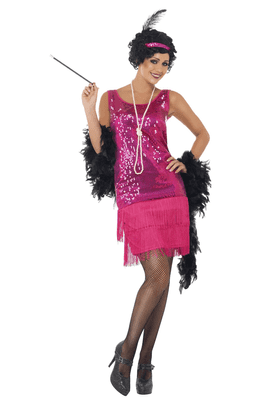 Adult 1920's Hot Pink Fun Time Flapper 8-22