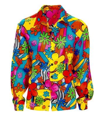 Adult 1960s Flower Power Fashion Shirt