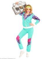 Adult 80s Blue Shell Suit Costume  Retro Tracksuit Fancy Dress