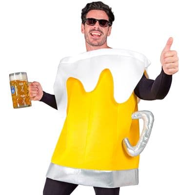 Adult Beer Glass Costume Oktoberfest Stag Party Fancy Dress Tabard Unisex