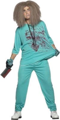 Adult Bloody Surgeon Costume Halloween Horror Doctor Fancy Dress Outfit Med Large