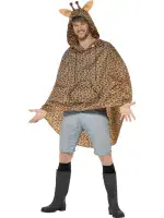 Adult Brown Giraffe Waterproof Festival Poncho