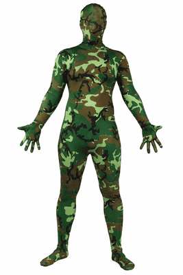 Adult Camouflage Skinz Lycra Bodysuit Full Body Zentai Camo Fancy Dress Costume