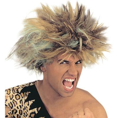 Adult Caveman Wig Wild Prehistoric Fancy Dress Stone Age Costume Accessory