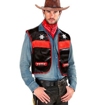 Adult Cowboy Vest Black