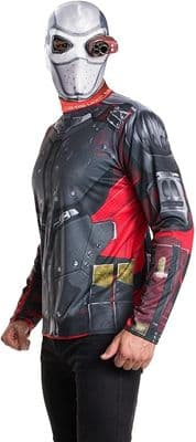 Adult Deadshot Costume Suicide Squad Top Mask DC Comics Halloween Fancy Dress