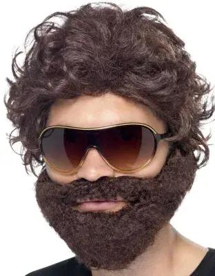 Adult Deluxe Brown Pirate Beard & Stag Do Kit