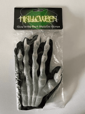 Adult Halloween Glow In The Dark Skeleton Gloves