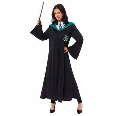Adult Harry Potter Slytherin Robe Official Wizard Fancy Dress Costume