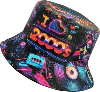 Adult I Heart 2000s Bucket Hat