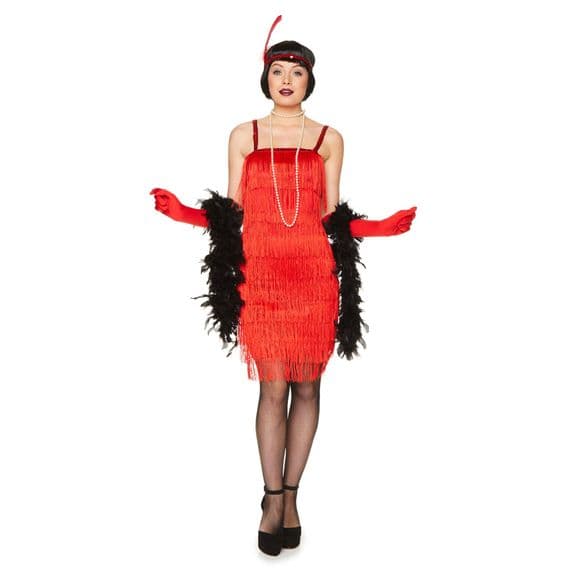 Adult Ladies 1920's Red Flapper Dress Costume