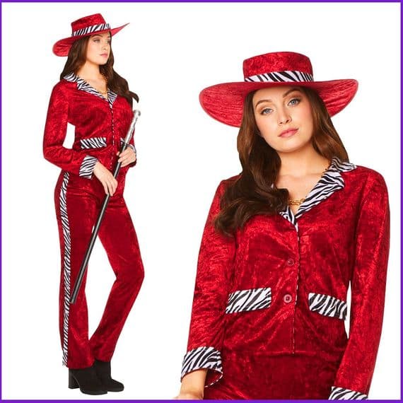 Adult Ladies 1970's Red Pimpette Costume