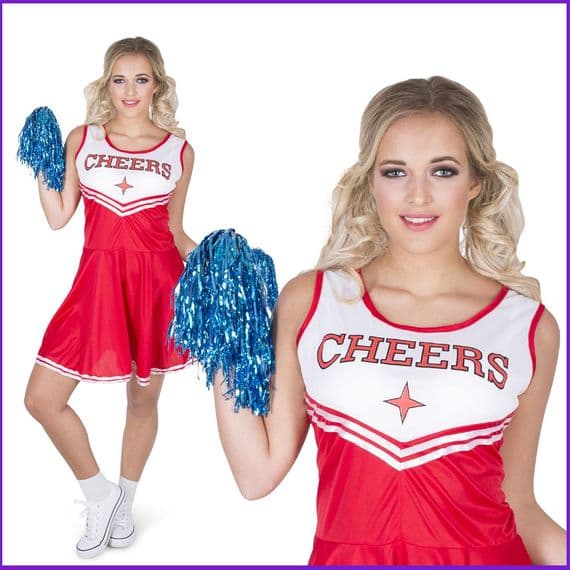 Adult Ladies Red Cheerleader Costume