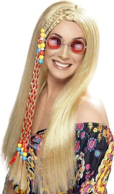 Adult Long Blonde Hippie Wig