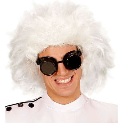 Adult Mad Scientist Wig White Crazy Einstein Fancy Dress Halloween Wig