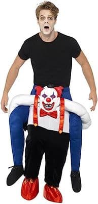 Adult men's Sinister Clown Piggy Back Costume
