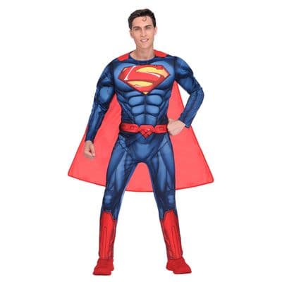 Adult Muscle Chest Superman Fancy Dress Costume