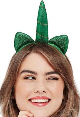 Adult Paddy's Day Metallic Unicorn Headband