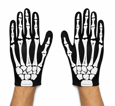 Adult Skeleton Gloves Halloween Fancy Dress Bone Print Costume Accessory