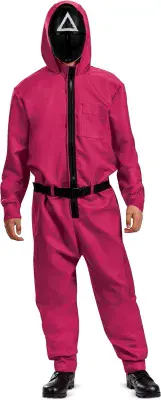 Adult Squid Game Triangle Pink Guard Costume